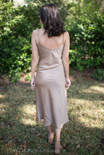 Taupe Cowl Neck Midi Dress