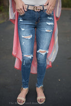 Dark Wash Distressed Skinny Jeans