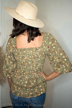 Olive Floral Print Blouse
