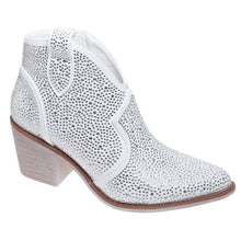 White Rhinestone Booties