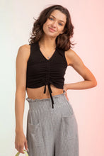 Black Ribbed Crop Top