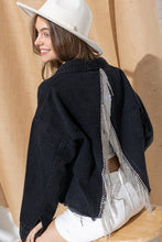 Black Denim Rhinestone Jacket