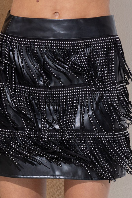Black Faux Leather Skirt
