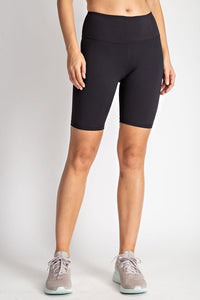 Plus Size Black Biker Shorts