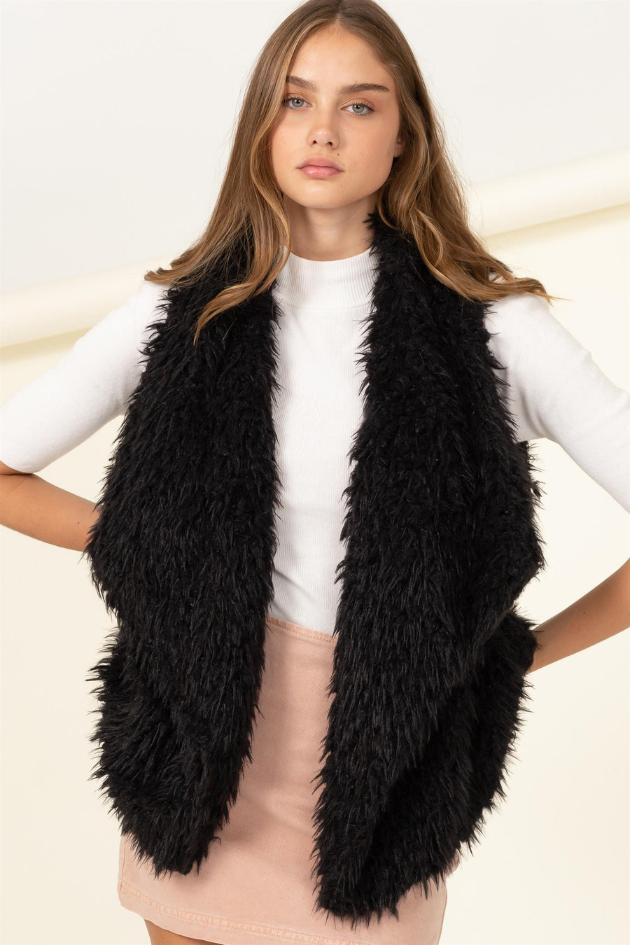 Black Fur Vest