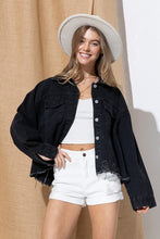 Black Denim Rhinestone Jacket
