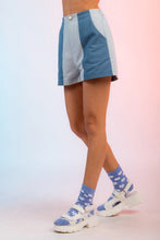 Denim Color Block Shorts