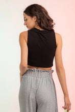 Black Ribbed Crop Top