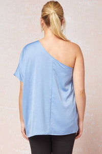 Chambray One Shoulder Top