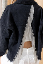 Black Denim Rhinestone Jacket