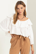White Sweetie Ruffled Top