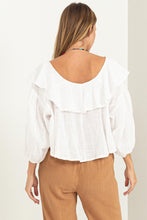 White Sweetie Ruffled Top
