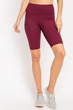 Plus Size Burgundy Biker Shorts