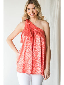 Coral One Shoulder Top