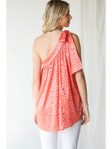 Coral One Shoulder Top
