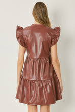 Dark Brown Faux Leathered Dress