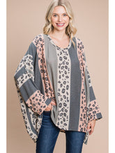 Charcoal Animal Print Oversized Top