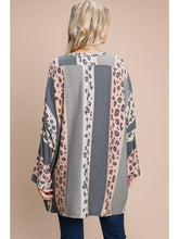 Charcoal Animal Print Oversized Top