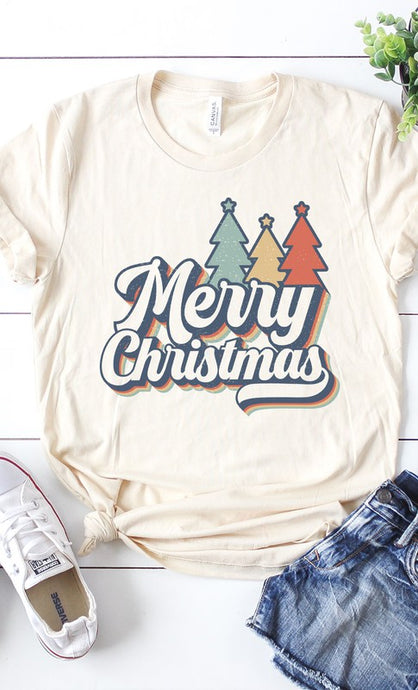 Cream Merry Christmas Tee