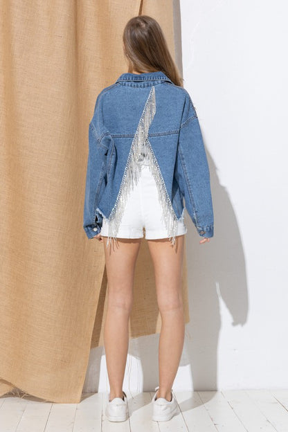 Denim Rhinestone Jacket