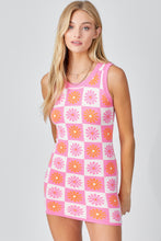 Floral Print/Checkered Bodycon Dress