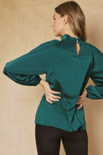 Forest Green Satin Drape Top