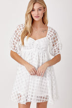 White Checkered Print Dress