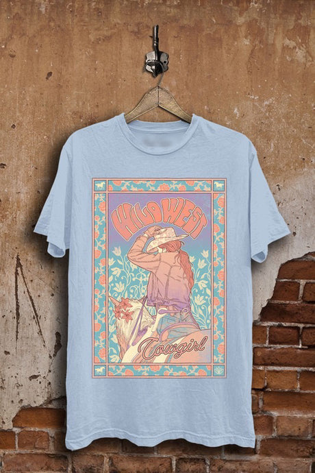 Light Blue Wild West Graphic Tee