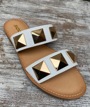 White Studded Sandals