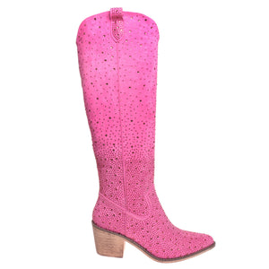 Fuchsia Rhinestone Boots