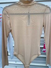 Beige Rhinestone Bodysuit