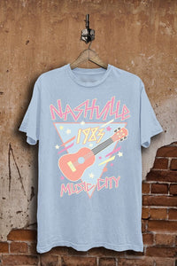 Light Blue Nashville Music City Tee