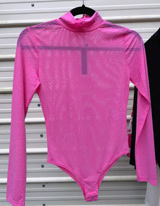 Pink Rhinestone Bodysuit