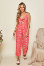 Printed Tie Front Jumpsuit