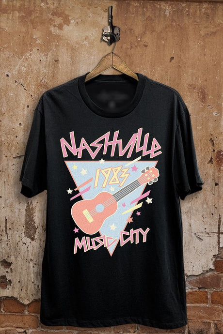 Black Nashville City Graphic Tee