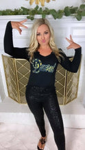 Duval Black V Neck Long Sleeve
