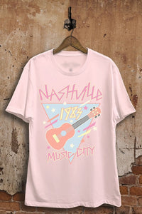Light Pink Nashville City Graphic Tee