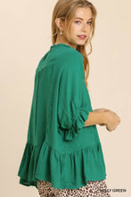 Green Linen Top
