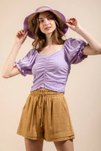 Lavender Ruched Crop Top
