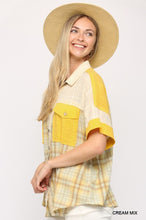 Cream/Yellow Button Down Top