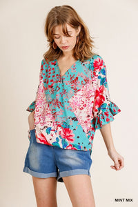 Floral/Animal Print Top