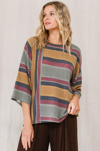 Mustard/Olive Striped Top