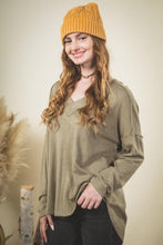Olive V Neck Top