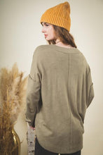 Olive V Neck Top