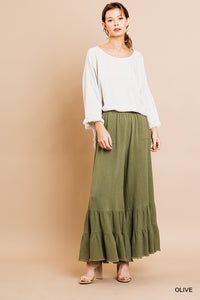 Olive Linen Pants