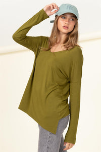 Olive Oversized Top
