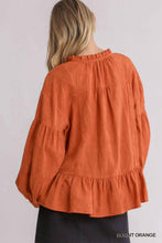 Burnt Orange Babydoll Top