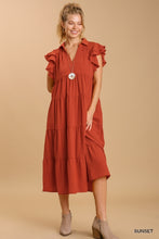Rust Midi Dress