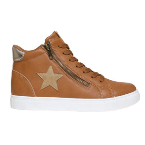 Brown Leather Star Sneakers