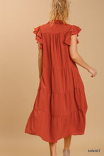Rust Midi Dress